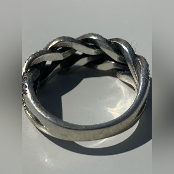 Sterling silver marquisite ring - stamped - Picture 3 of 9